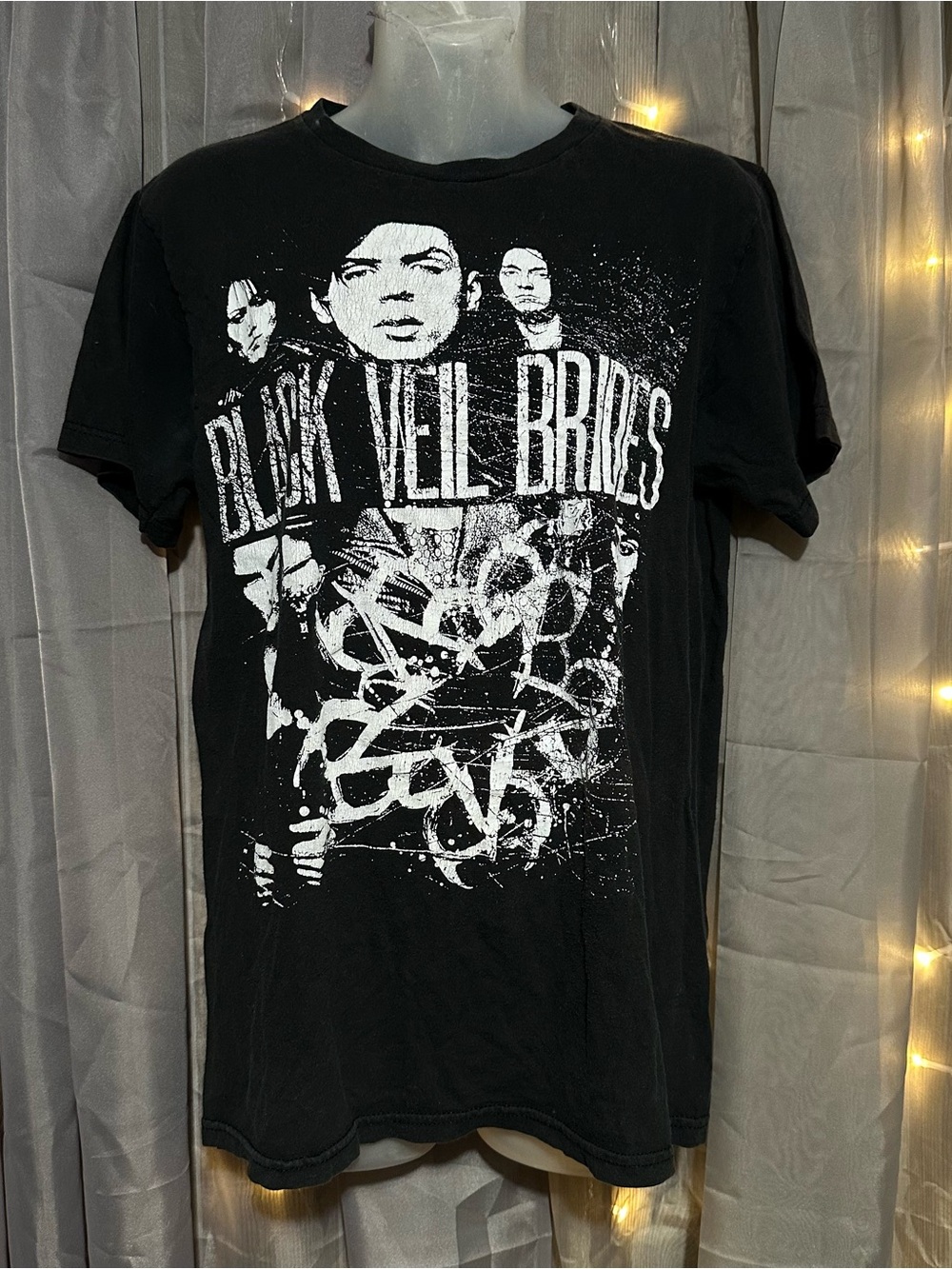 Vintage Black Veil Brides T Shirt unisex Sz S Black Metalcore emo Y2K